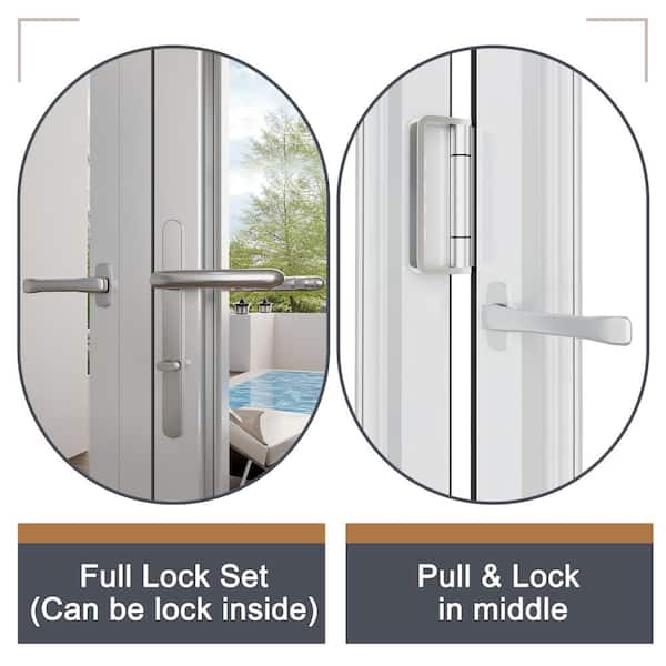 120 in. x 80 in. Right Center Opening/Outswing Double Prehung Tempered Glass White Aluminum Folding Patio Door