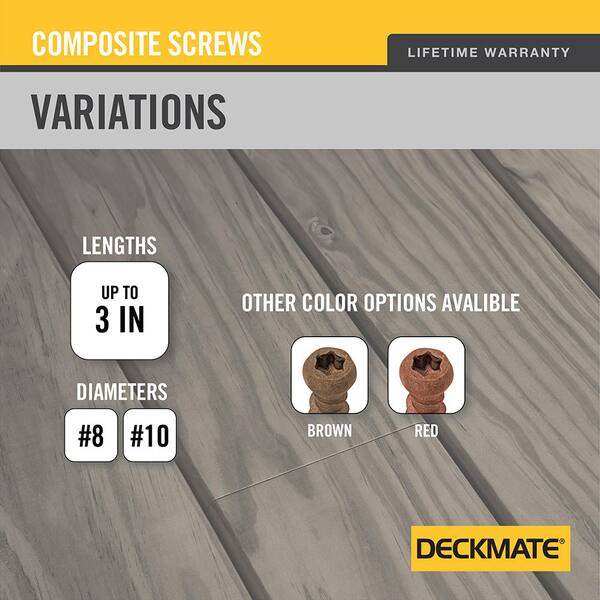 DECKMATE #10 2-1/2 in. Brown Star Pan-Head Wood Deck Screws 1 lb.-Box (71-Piece)