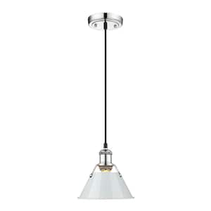 Orwell 100-Watt 1-Light Chrome and Dusky Blue Mini Pendant Light