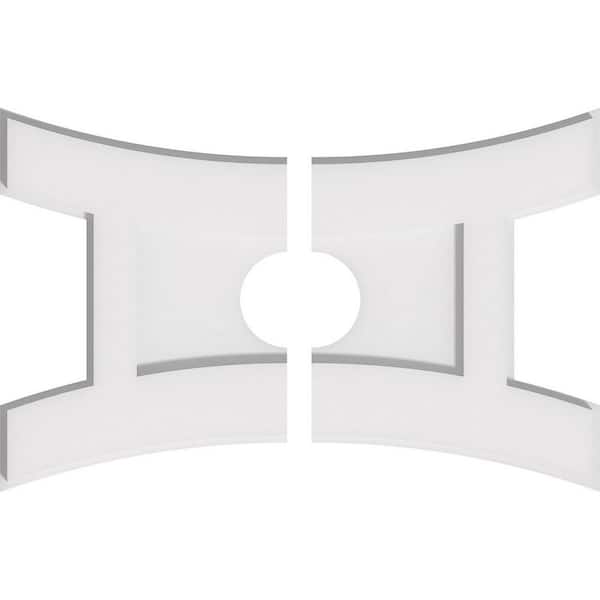 Ekena Millwork 18 in. x 12 in. x 1 in. Haven Architectural Grade PVC Contemporary Ceiling Medallion (2-Piece)