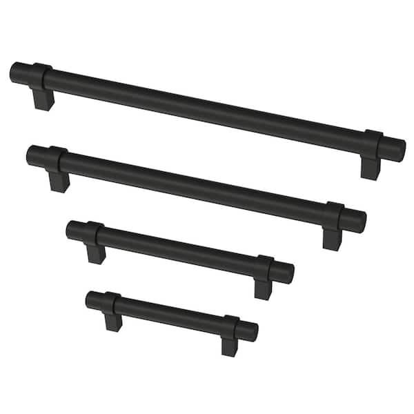 Franklin Brass - 12-Pack Simple Wrapped Bar 5-1/16 in. (128 mm) Modern Matte Black Cabinet Drawer Pulls