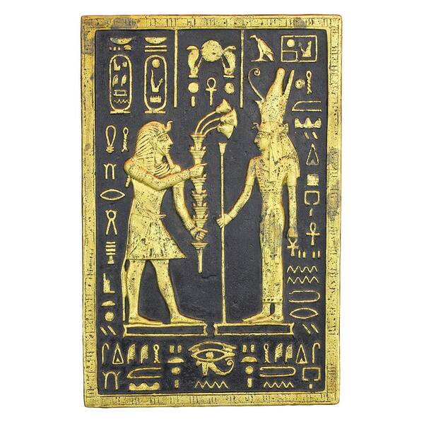 Design Toscano 16.5 in. x 11 in. Pharaoh Seti Offering to the Goddess Mut Wall Sculpture