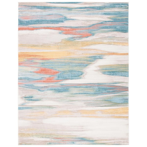 SAFAVIEH Skyler Beige/Terracotta 9 ft. x 12 ft. Abstract Area Rug