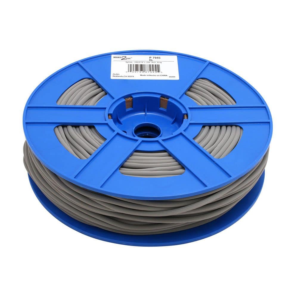 Window Prime-Line Screen Retainer Spline .185-inch Black Vinyl - 250 Ft Roll For Window & Door Screen Repair Screen Spline