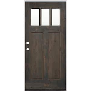 36 in. x 80 in. Craftsman Stained Ash Alder Right-Hand Inswing Wood Prehung Front Door