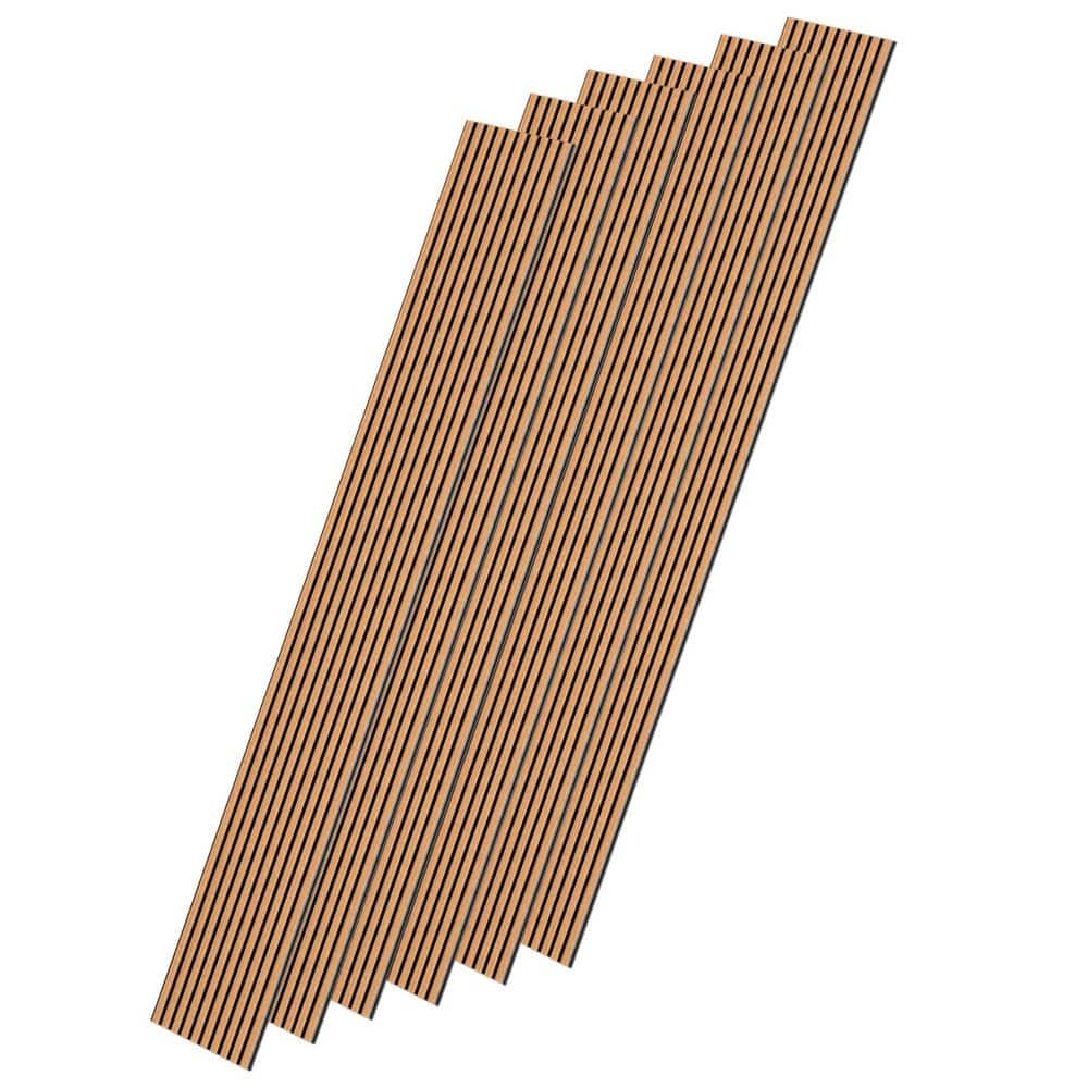 0.83 in. x 0.66 ft . x 7.84 ft. Light Brown Finished MDF Acoustic/Sound Absorb Wood Slat Decorative Wall Paneling 6Piece price history on PriceWatchPro