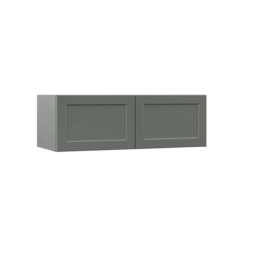 Designer Series Melvern 36 in. W x 15 in. D x 12 in. H Assembled Shaker Deep Wall Bridge Kitchen Cabinet in Storm Gray price history on PriceWatchPro