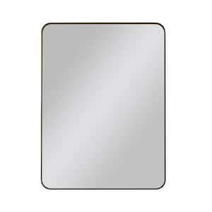 30 in. W x 40 in. H Rectangular Metal Framed Wall Bathroom Vanity Mirror in Black