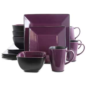 Mulberry 16-Piece Modern Purple Earthenware Dinnerware Set (Service for 4)