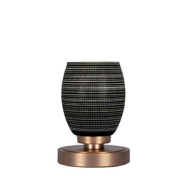 Unbranded Quincy 7.5 in. New Age Brass Accent Lamp with Glass Shade