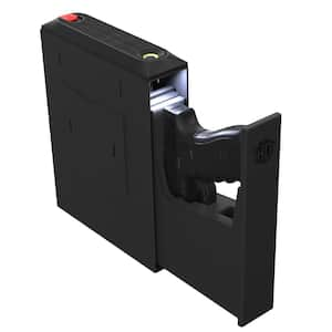 Home Defense Quick Access Side Mount Handgun Vault with Biometric Lock, Matte Black