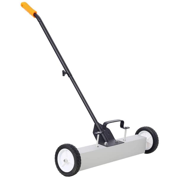 24 in. Manual Floor Sweeper Rolling Magnetic Pick-Up Sweeper-30 lbs. Capacity, Heavy Duty Push-Type