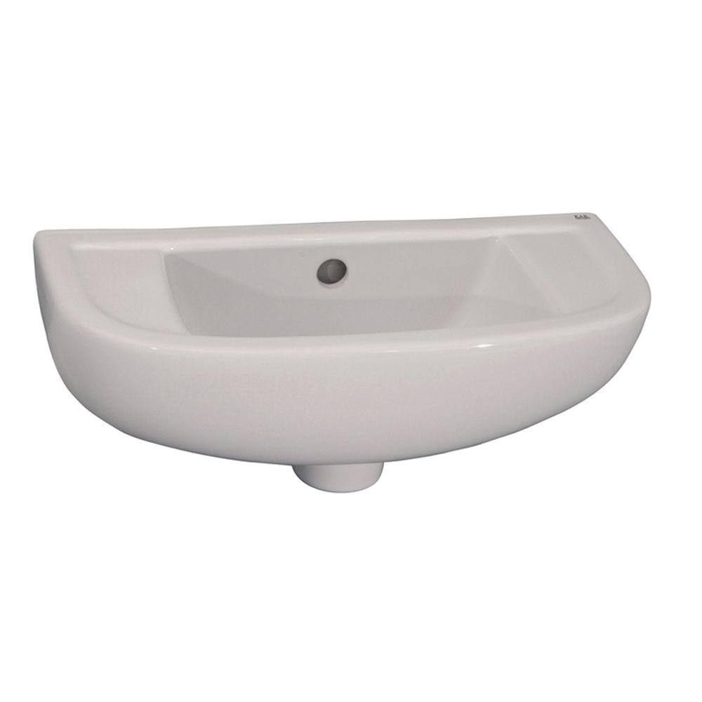 Barclay Products Compact Slim Line Wall Mounted Bathroom Sink In White 4l 561wh The Home Depot