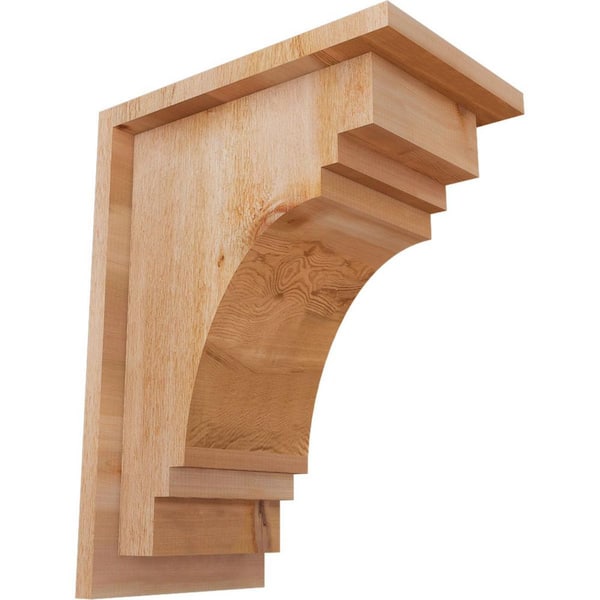 Ekena Millwork 8 in. x 12 in. x 16 in. Western Red Cedar Pescadero Rough Sawn Corbel with Backplate