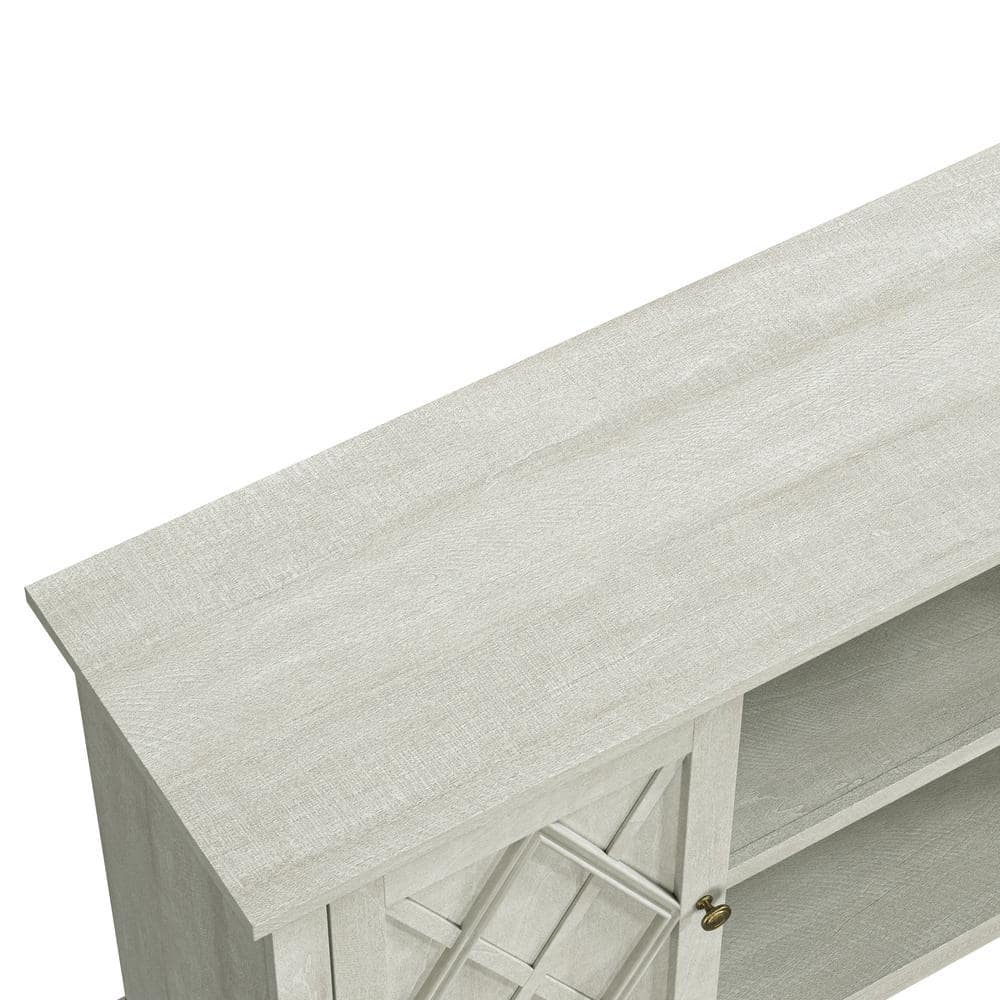 Off White 70" Farmhouse TV Stand with Cabinets