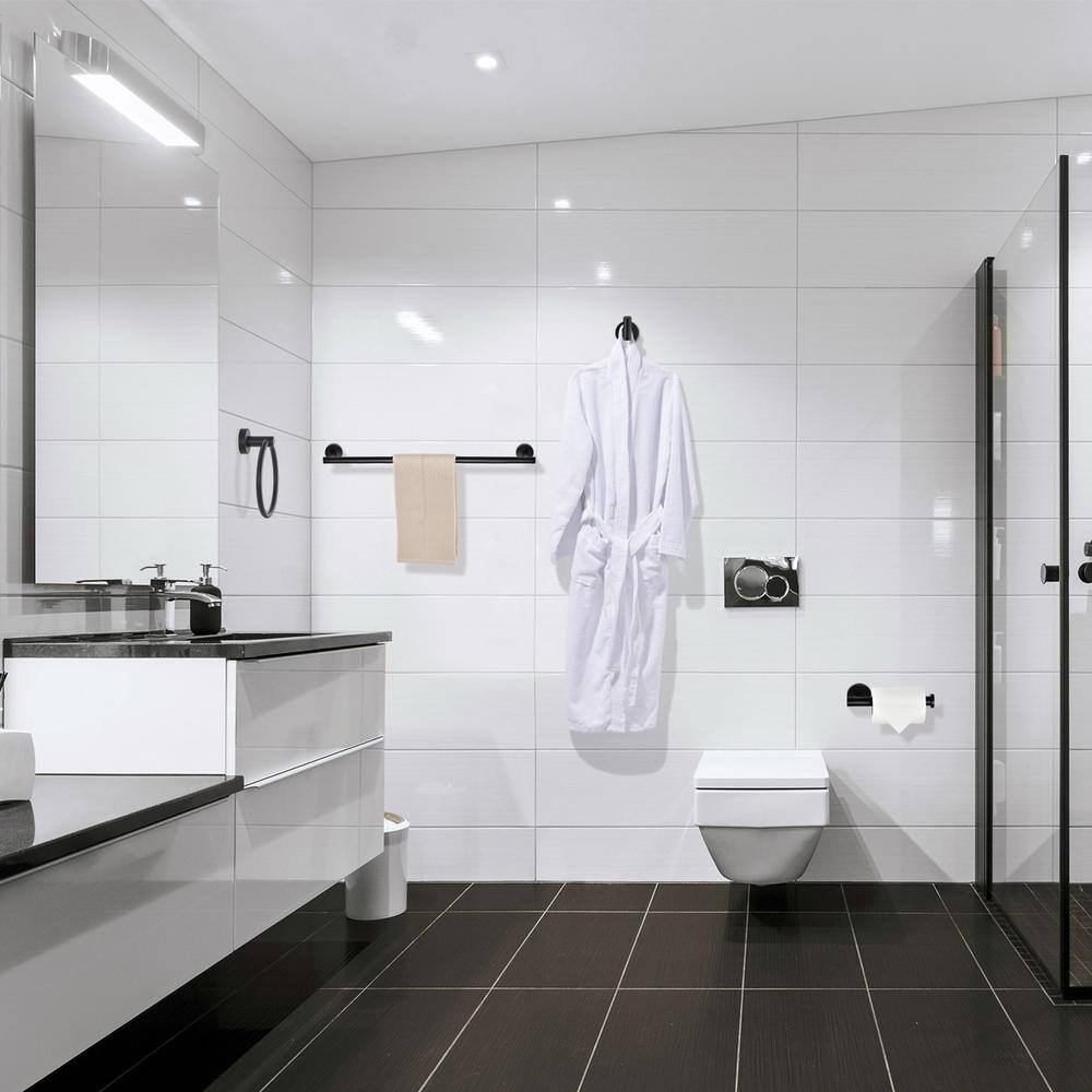 Matte Black Stainless Steel 6-Piece Bathroom Hardware Set