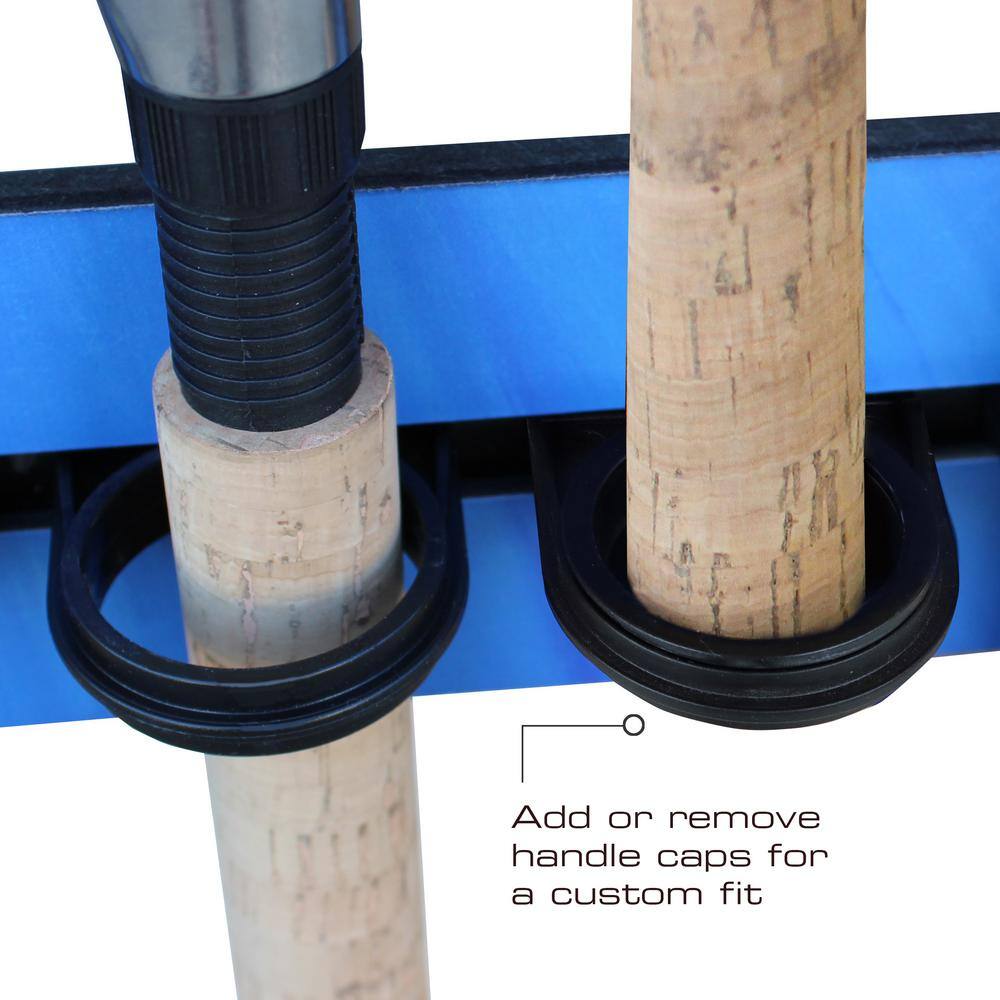 Blue Shark Bite Wall-mounted Fishing Rod Holder Rack