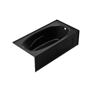 AMIGA 72 in. x 36 in. Acrylic Right-Hand Drain Alcove Rectangular Soaking Bathtub in Black