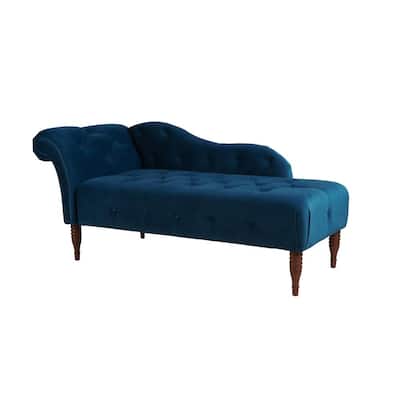 Satin Teal Right Arm Facing Samuel Chaise Lounge