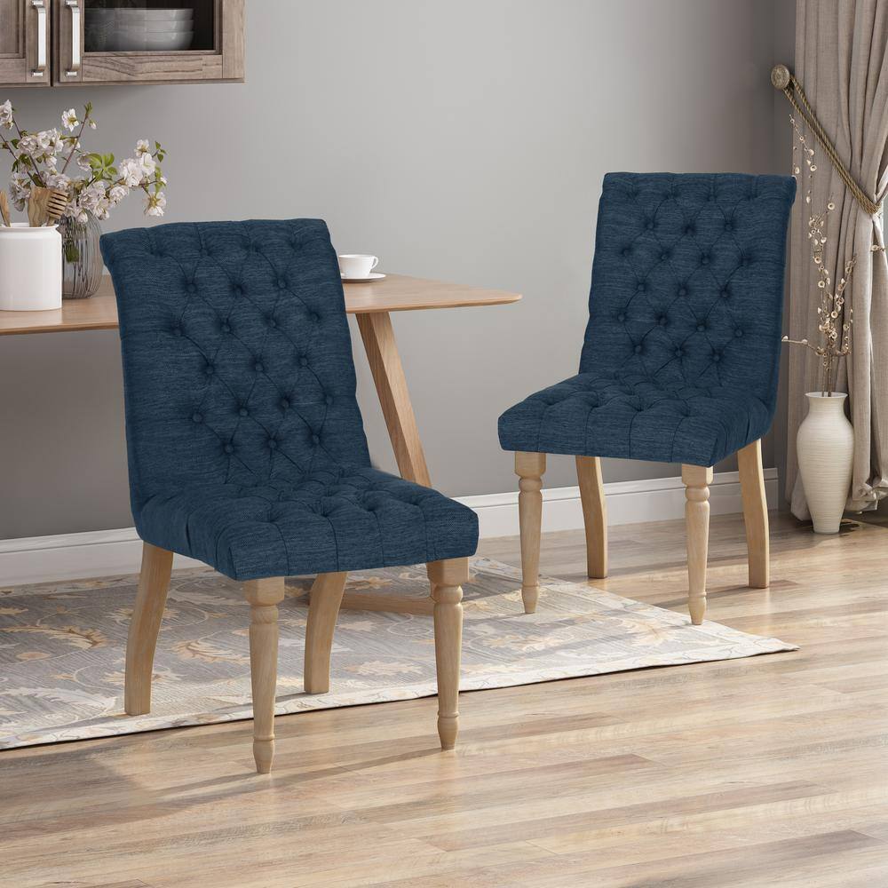 navy blue tufted dining chairs