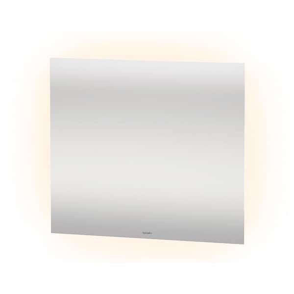 Duravit Light and Mirror 1.25 in. W x 27.5 in. H Rectangular Frameless Wall Mount Bathroom Vanity Mirror in White