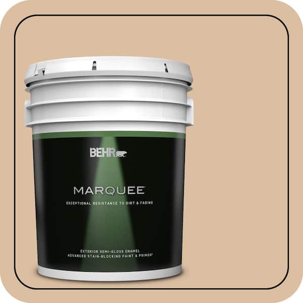 BEHR MARQUEE 5 gal. #PPU4-14 Renoir Bisque Semi-Gloss Enamel Exterior Paint & Primer