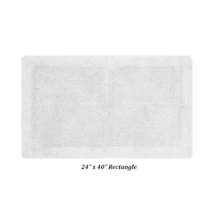Edge 24 in. x 40 in. White 100% Cotton Rectangle Bath Rug