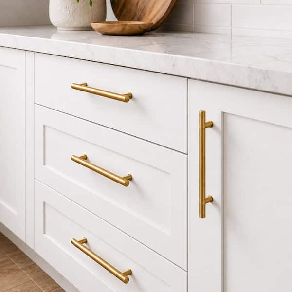 10-Pack Hollis 6-5/16 in. (160mm) Brushed Gold Cabinet Bar Pulls