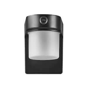 19-Watt Equivalent Integrated LED Black 1000 Lumens Hardwired Automatic Dusk to Dawn Outdoor Flood Security Area Light