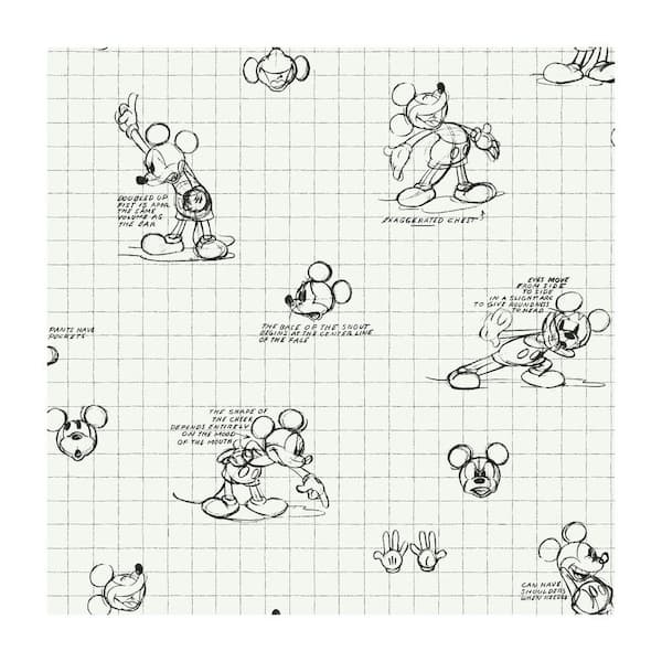 York Wallcoverings Mickey Mouse Sketches Wallpaper