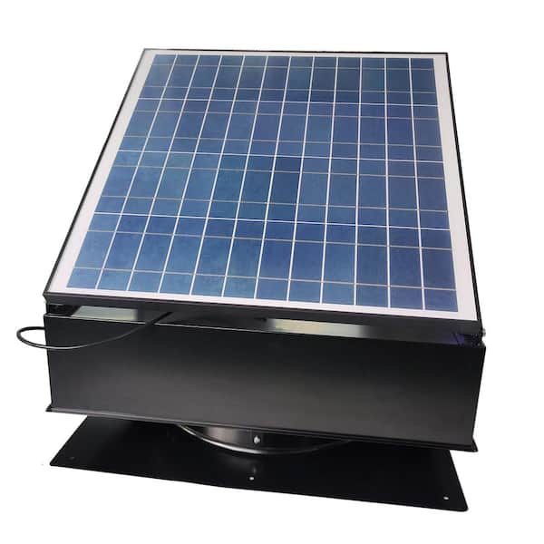 Remington Solar 60-Watt Black Steel Roof Mount Solar Powered Attic Fan ...