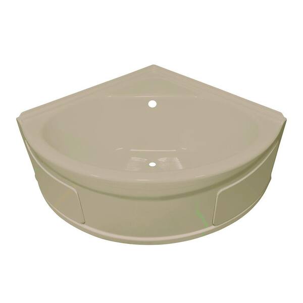 Lyons Industries Sea Wave 4 ft. Heated Center Drain Soaking Tub in Almond