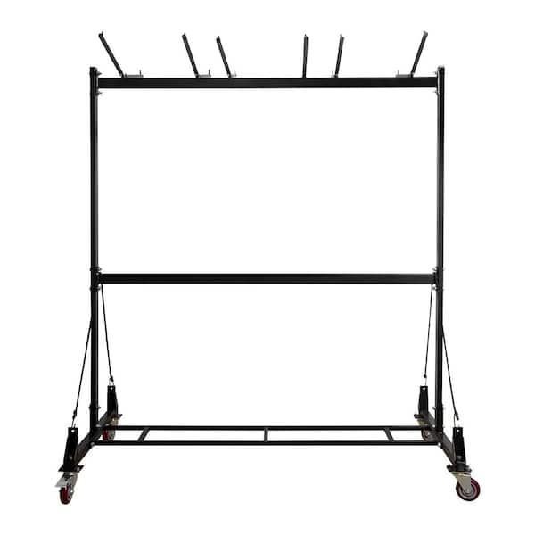 AdirOffice - 65 in x 33.7 in. x 67 in. Steel 600lb Capacity Folding Chair and Table Combo Cart in Black