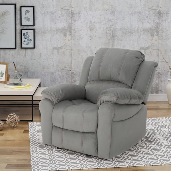 Noble House Elodie 40 in. Width Big and Tall Light Gray Faux Leather Power  Reclining Wall Hugger Recliner 42127 - The Home Depot