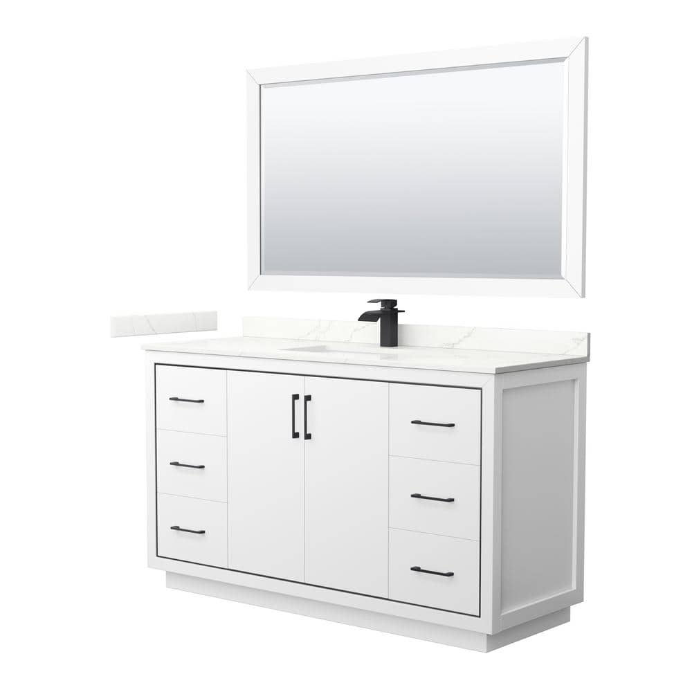 Icon 60 in. W x 22 in. D x 35 in. H Single Bath Vanity in White with Giotto Quartz Top and 58 in. Mirror price history on PriceWatchPro