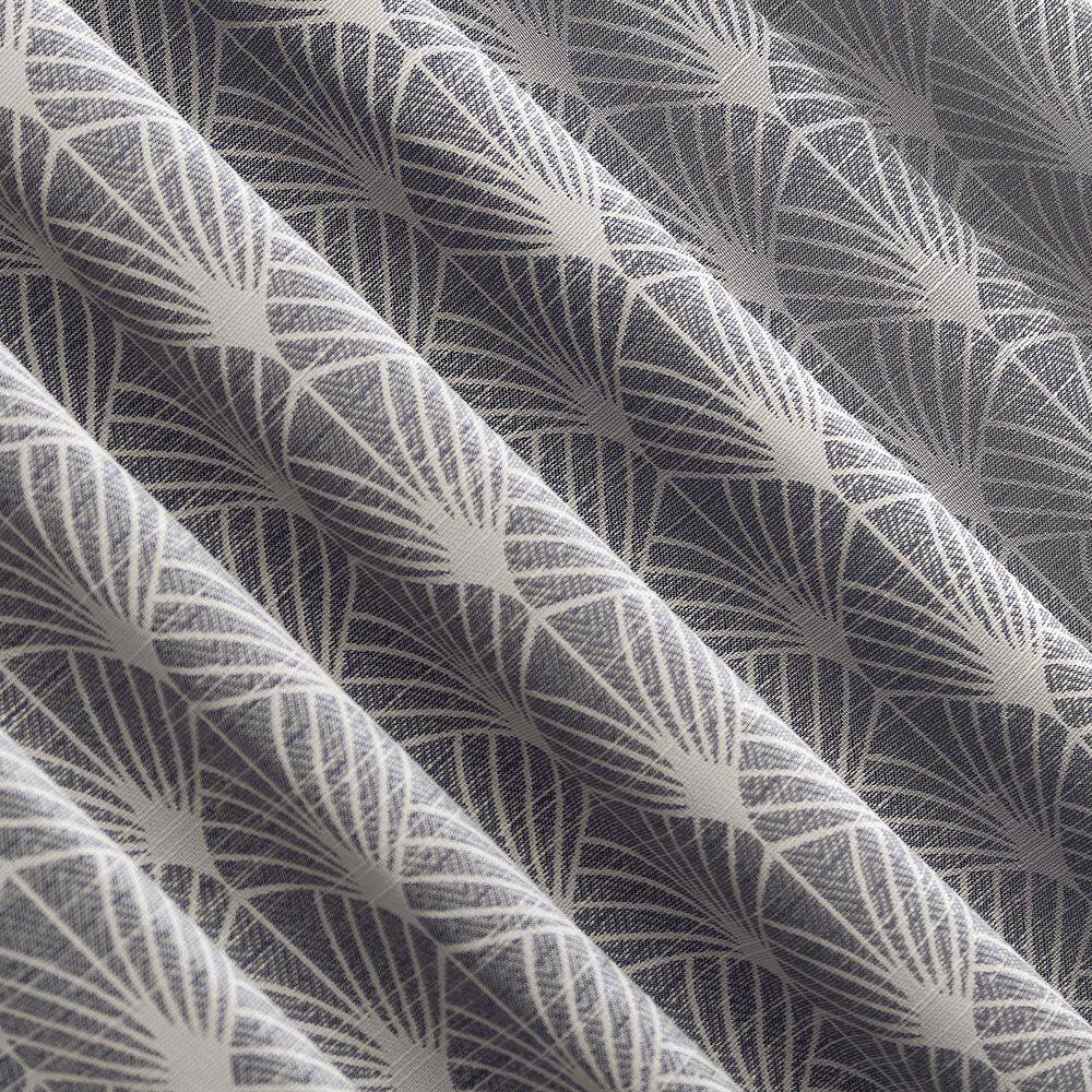 Navy Art Deco Blackout Polyester Curtain Panel with Rod Pocket