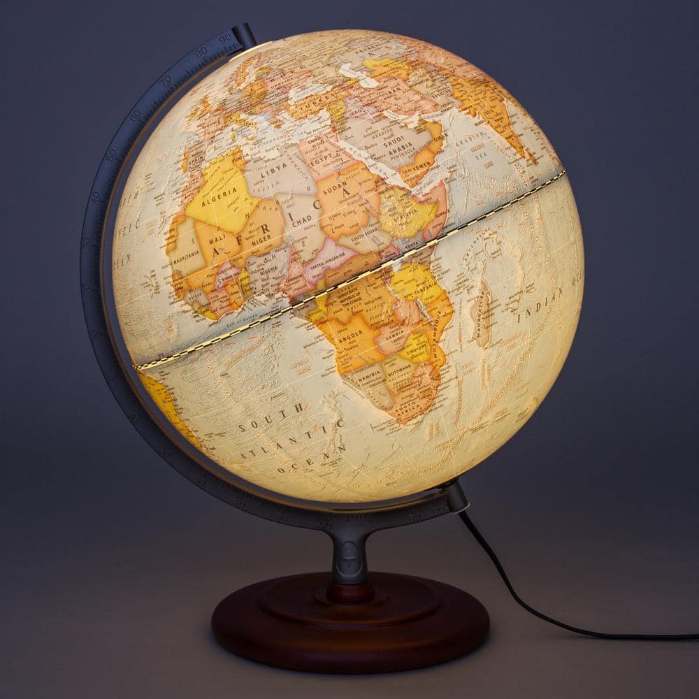 Waypoint Geographic Mariner Globe Political 12 Desktop Globe with Wood Stand Blue 12 