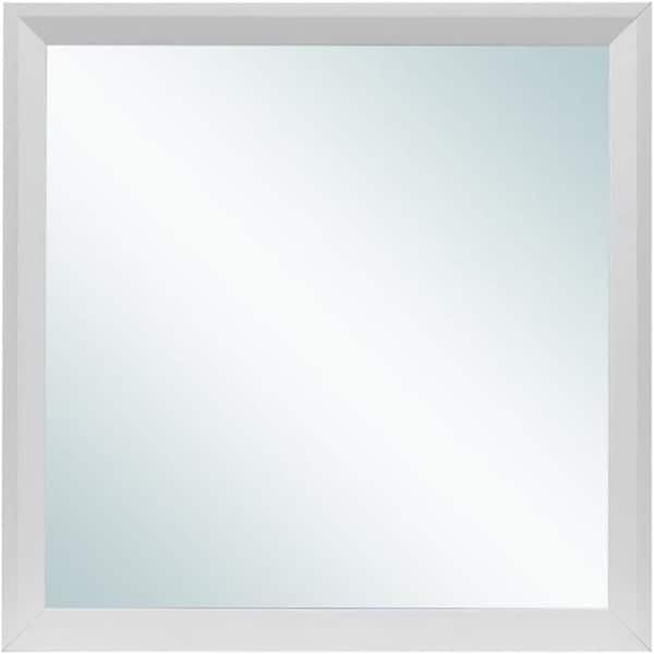 White 38.5 in. W x 3.5 in. H Rectangle Framed Mirror