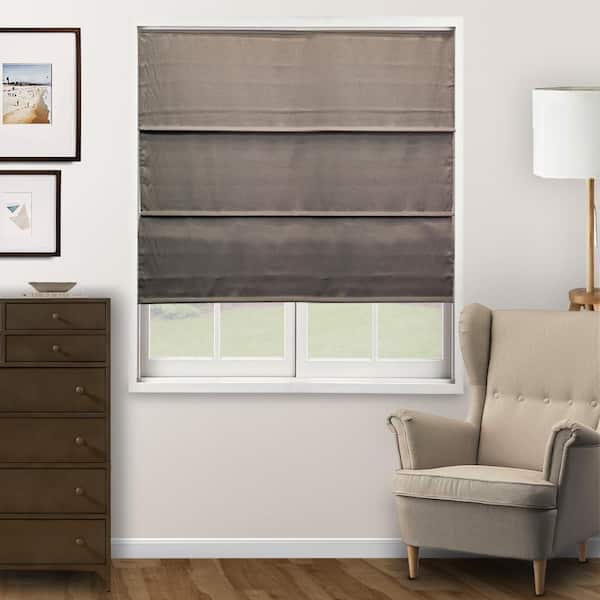 Chicology Ridgewood Dark Elm Cut-to-Size Cordless Light Filtering Privacy Polyester Roman Shade 48 in. W x 72 in. L