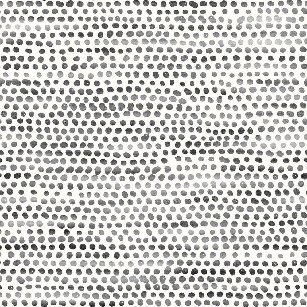 Dazzle Dot 24" Black Self-Adhesive Repositionable Wallpaper Roll