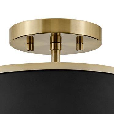 Elegant Clarke Warm Brass 2-Light LED Semi-Flush Drum Light