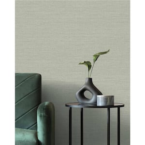 60.75 sq. ft. Sage Libeco Embossed Vinyl Unpasted Wallpaper Roll