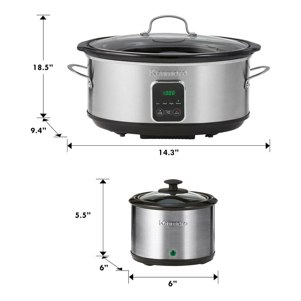 Kenmore Black and Silver 7 Quart Programmable Slow Cooker with Digital Display