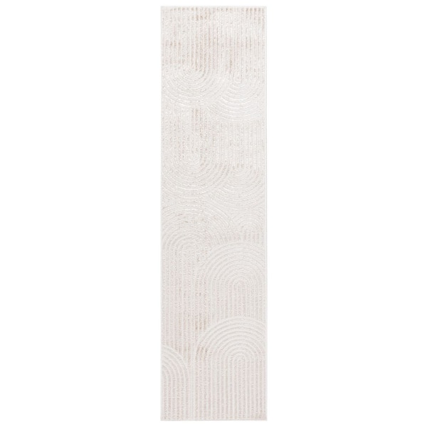 Maya 2 ft. x 8 ft. Taupe/Ivory Zen Arches Runner Rug