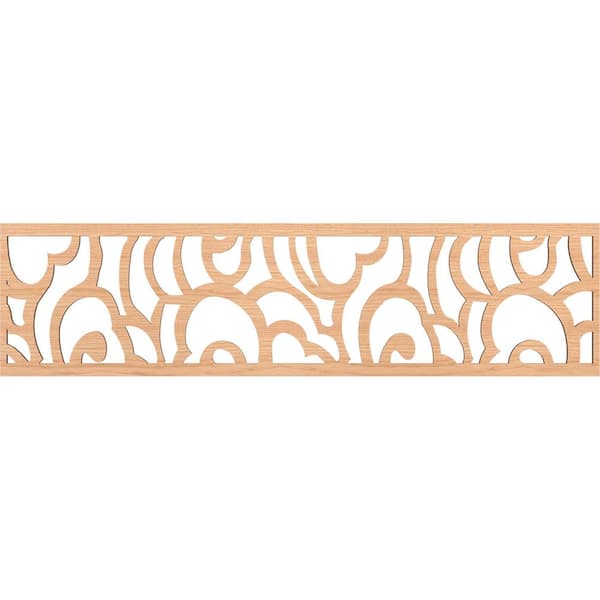Ekena Millwork Springfield Fretwork 0.375 in. D x 47 in. W x 12 in. L Hickory Wood Panel Moulding