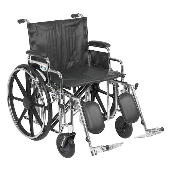 Drive Medical Sentra Extra Heavy Duty Wheelchair with Detachable Desk Arms and Elevating Legrest