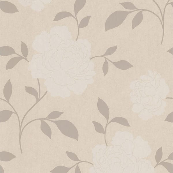 Kenneth James Clara Champagne Floral Silhouette Wallpaper