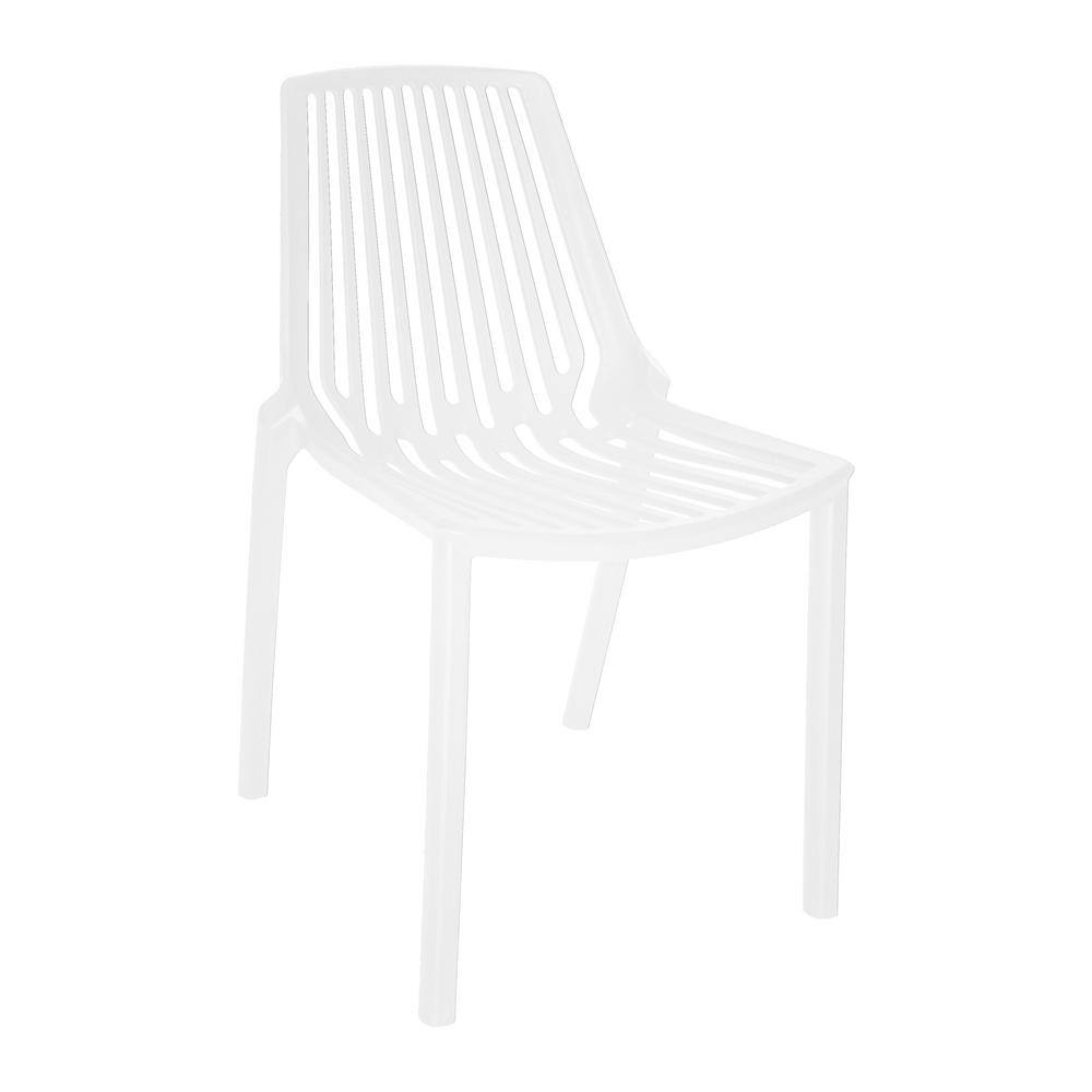 Leisuremod Acken Modern Stackable Dining Side Chair with Plastic Seat