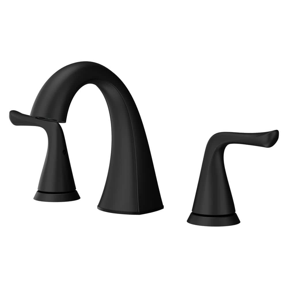 Willa Matte Black Widespread Bathroom Faucet with Drain Assembly