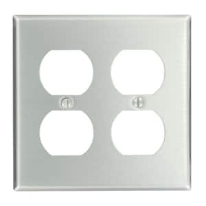 Stainless Steel 2-Gang Duplex Outlet Wall Plate (1-Pack)